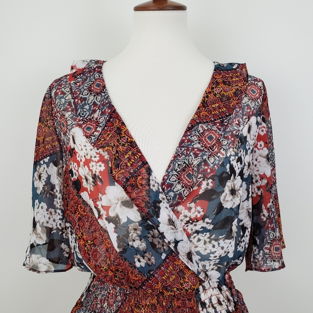 Bcbgeneration Patchwork Print Surplice Top - image 5